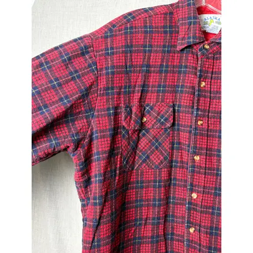 Alaska 1959 Wilderness Gear Red Plaid Quilted Flannel Shirt Jacket XL