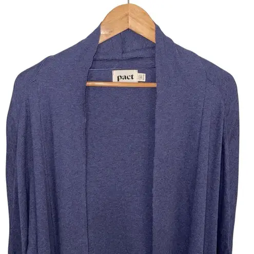 Pact Airplane Wrap Open Cardigan Organic Cotton Sweater Blue Size L/XL