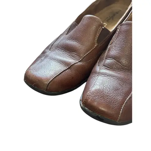 Natural Soul Softspots Leather Loafers Comfort Slip On Casual Brown Shoes size 7.5