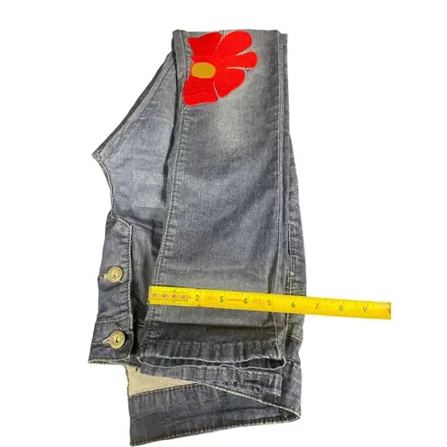 Women's Blue Jeans with Floral Design Size S 30x29 SKU 1968