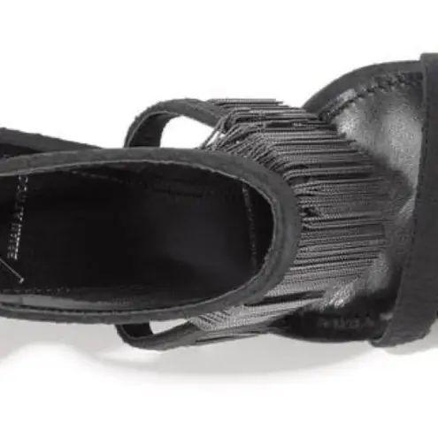 Brian Atwood B Black Cassiane Metal Chain Fringe High Heel Sandals BNIB 7.5