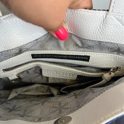 Bodei Blue Polka Dot Bow Tote Bag Purse White Handle Unique Designer