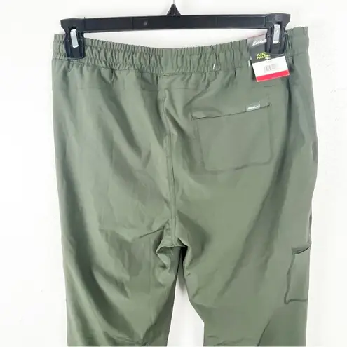 Eddie Bauer  Green Drawstring Waist Multiple Pockets Fleece Lined Pants, Size 8