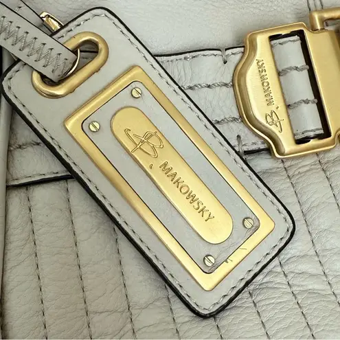 B Makowsky B. MAKOWSKY Beige Cream 100% Genuine Leather Hobo Purse Shoulder Bag