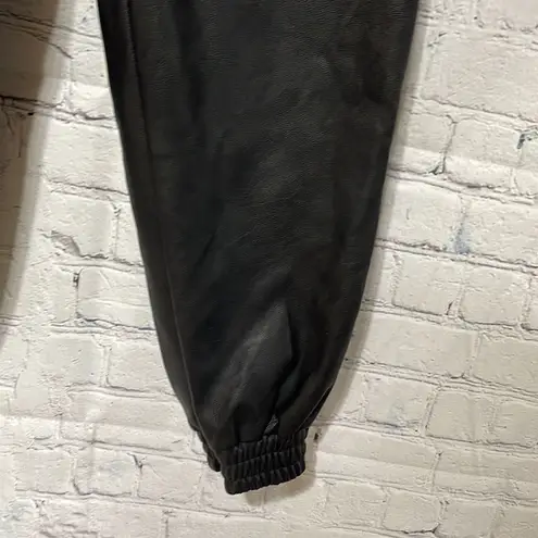 Trendy Faux Leather Jogger XS Black