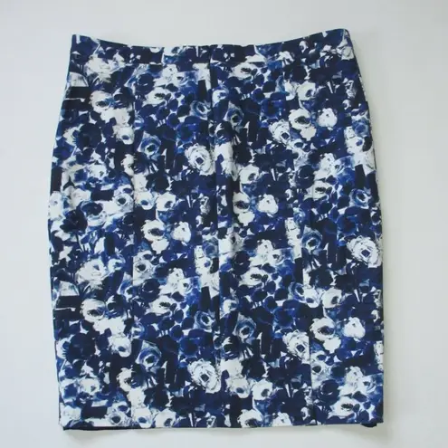 MM.LaFleur NWT Cobble Hill in Blue Ivory Floral Cotton Pencil Skirt 1+