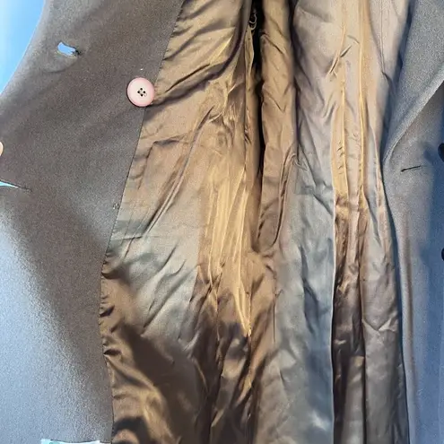 JG Hook Petite Made in USA Brown 100% Pure Wool Trench Coat Size 14P