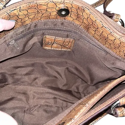 Relic Y2K Vintage Brown Crocodile-Embossed Shoulder Bag