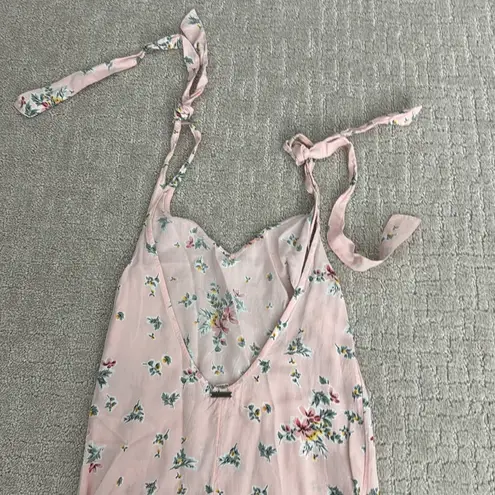 Billabong  The Salty Blonde Floral Beach Party Maxi Dress baby light pink tie
