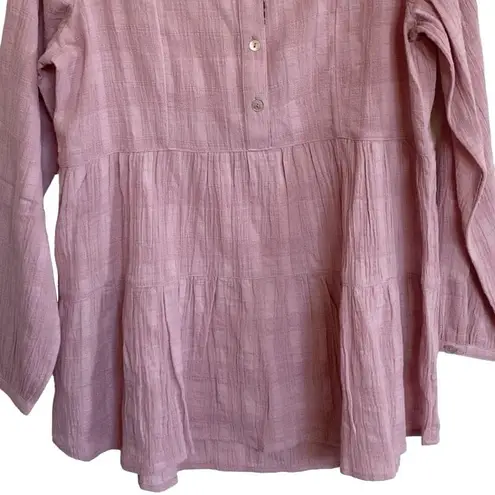 Soft Surroundings Gloria Gauze Long Tunic Top - Lilac XS EUC