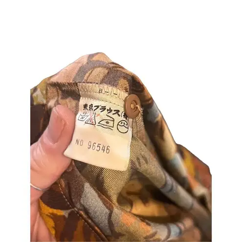 New Vintage Tokyo Blouse Joliet Floral Long Sleeve Cropped Blazer Orange Size M