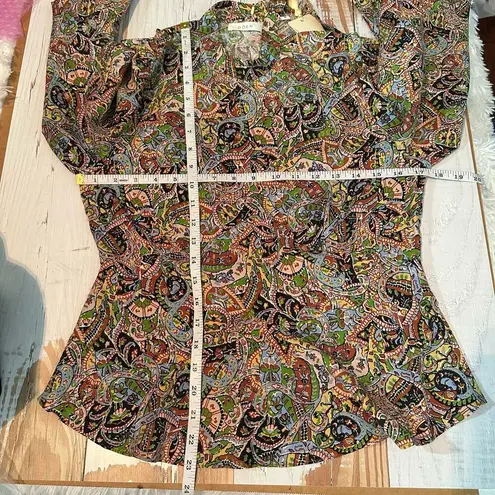 DOEN Annabella Top in Museo Paisley Print Silk Blouse Neck Tie