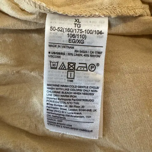 Gap  | Linen Blend High Rise Kakhi Shorts Size XL Elastic Waist with Pockets - Image 7