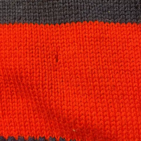 Vintage Handmade Red Blue Striped Wool Knit Sweater size Large