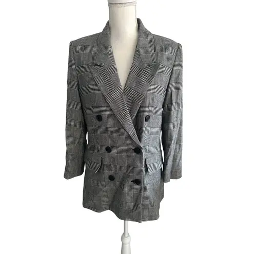 Frame Relaxed Everyday Gray Glenplaid Double Breasted Blazer Jacket Size Small