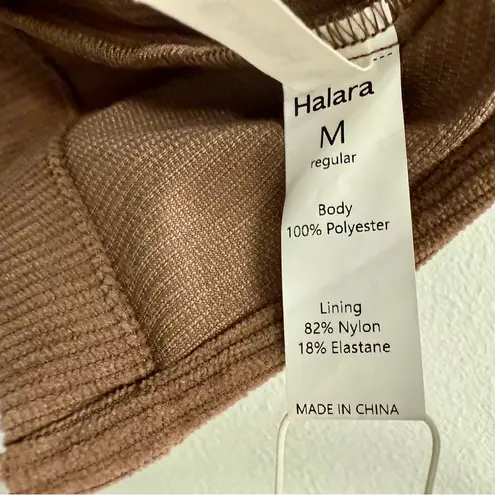 Halara NWT High Waisted Back Zipper Hem 2-in-1 Corduroy Skirt, Brown | Medium