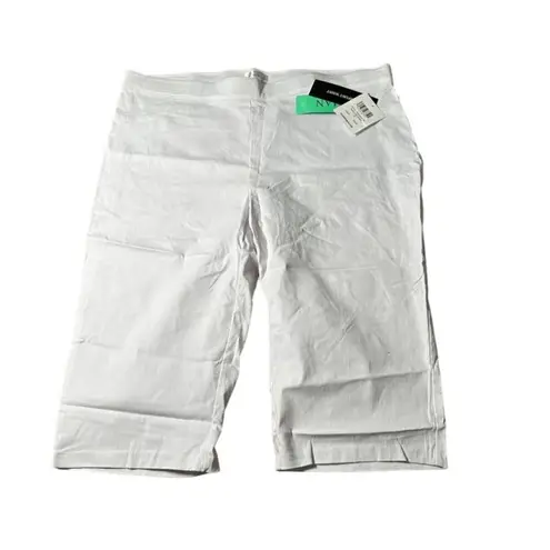 89th + Madison White Linen Blend Capri Pants Casual Summer Bottoms Size 20