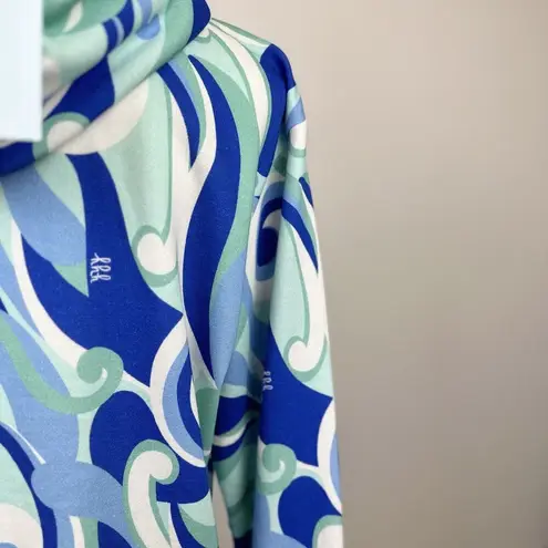 Hill House Allie Zip Up Sweatshirt Hoodie Kaleidoscopic Beach Blue Fleece S NWT