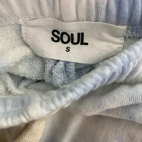 SoulCycle Tie Dye Joggers Blue/White Tie Waist