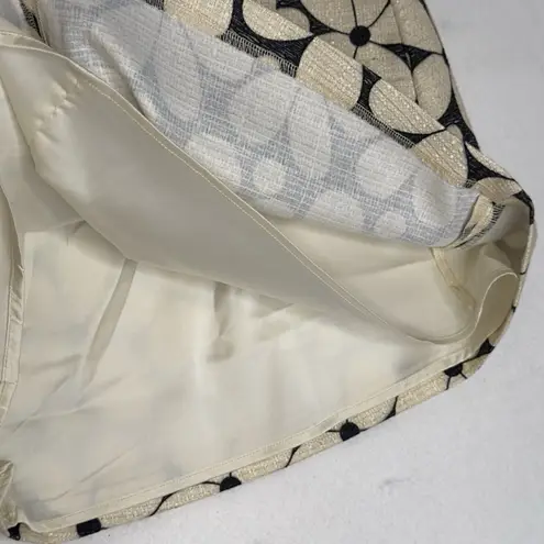 Julie Brown NY Skirt Mini size Large Navy Ivory Gold NWT