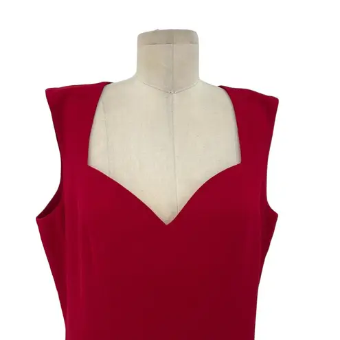 Dress the Population Elle Sweetheart Neck Sheath Midi Dress Garnet Red Size XXL