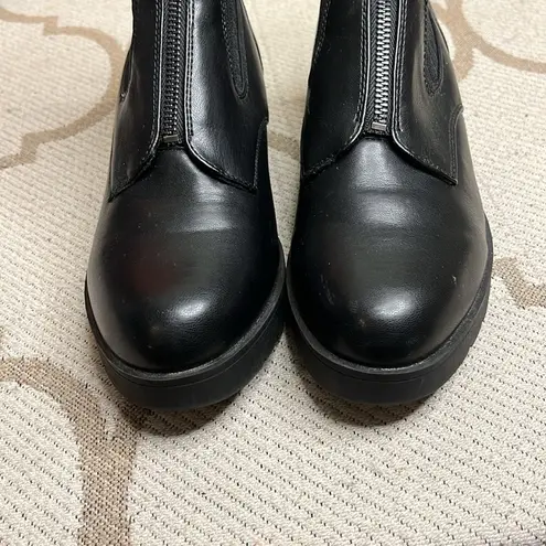 Anne Klein  Ulema Black Low Wedge Ankle Booties