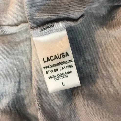 Lacausa Lolo Henley Medium Weight Organic Cotton Jersey Unisex Fit Blue L