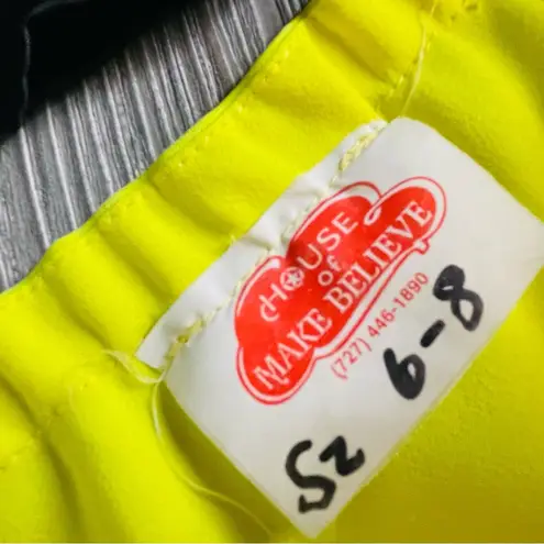 Belly dancing rave costume cosplay yellow black light costume hand made 6