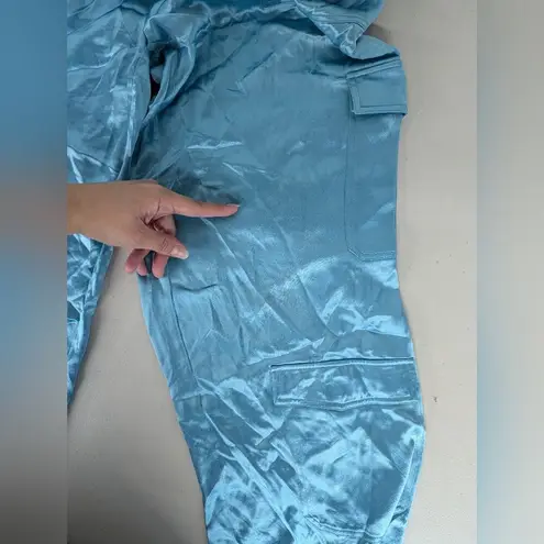 Rtr sz4 Nicholas Nori Pants silky cargo street wear style Y2K solid blue loose Size 4