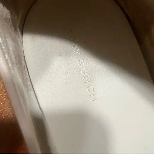 Tory Burch  Claire Quilted Ballet Flats Porcelain size 9.5 gold logo Hardwear