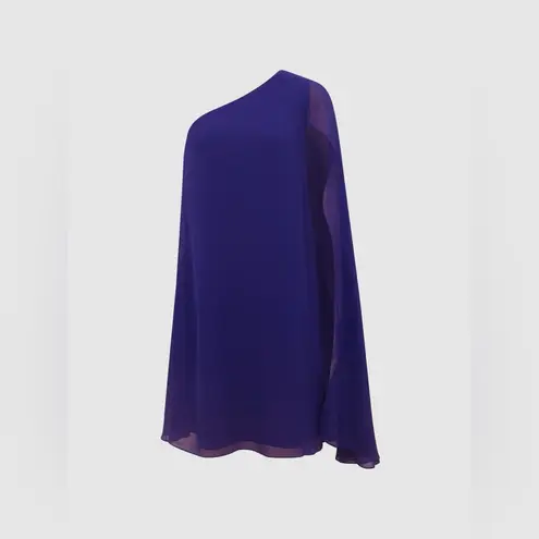 Reiss FLEUR SHEER CAPE SLEEVE MINI DRESS IN PURPLE, US 4, $330