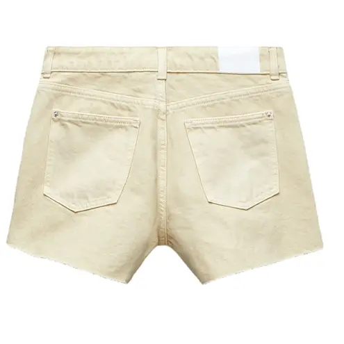 ZARA NWT  COLOR YELLOW MID RISE RELAXED DENIM SHORTS US 2