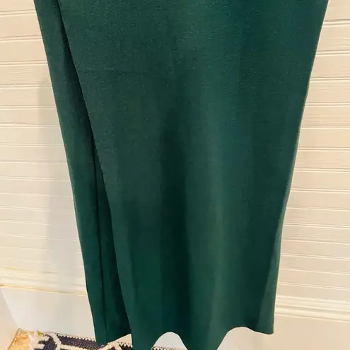 Julia Jordan Women's Green Crossed Neck Keyhole Jumpsuit Size 12 Solid Crepe