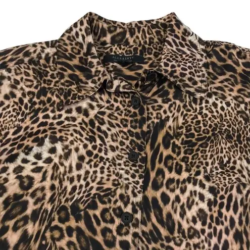 AllSAINTS Inez Kiku Cheetah Print Button Down Shirt