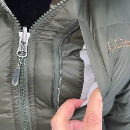 L.L.Bean Womens Plaid & Solid Hooded Reversible Down Puffer Jacket Loden 2XS NWT Green Size XXS