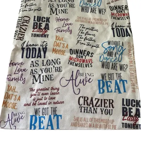 Novelty Word Art Design Tote Bag Reusable Grocery Shopping Bag Tan