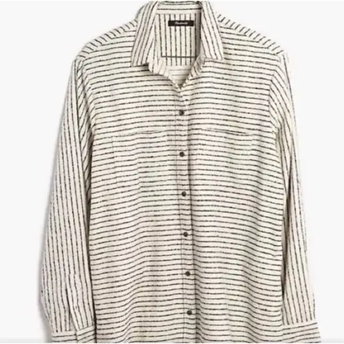 Madewell ✨ Flannel Oversized Ex-Boyfriend Sz XS Shirt in Mick Striped✨