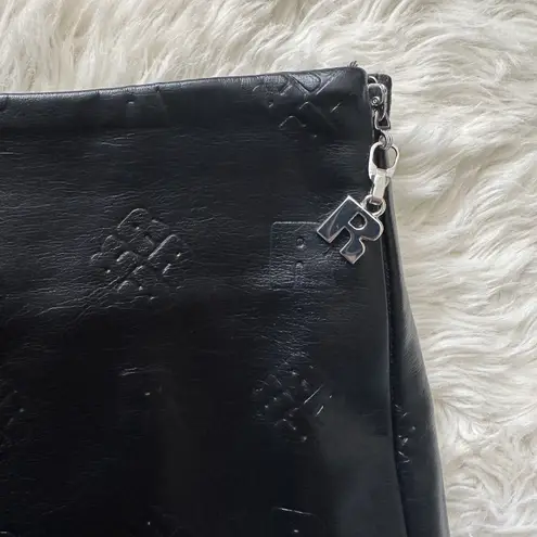 ROTATE Birger Christensen Skirt Leeds Pencil Midi Faux Leather Logo Black 8