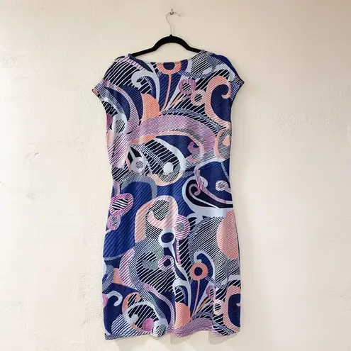 Title Nine Diamalete Short Sleeve Print Dress in Purple Pink Large