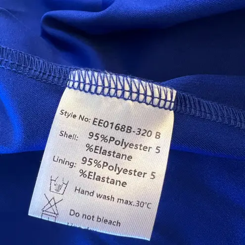 Ever Pretty Ever-Pretty Women's Royal floor Length High Stretch Side Slit Pleated Size L