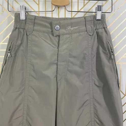Bogner Ski Snow Pants Grey Taupe Puffer Nylon Tan Size 10