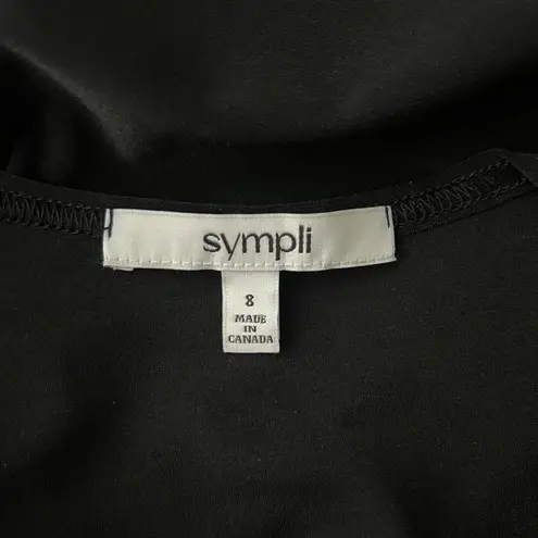 Sympli Shirt Womens 8 Black Blouse Office Commute Travel Neutral Minimalist