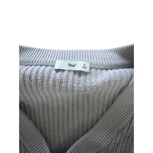 Tna Crew Neck Ribbed Knit Sweater Lavender Size S Purple