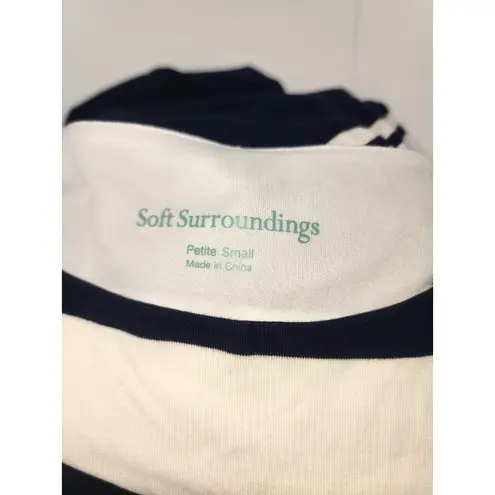 Soft Surroundings Vela Infinity Striped Maxi Dress Navy/White NWT Petite S