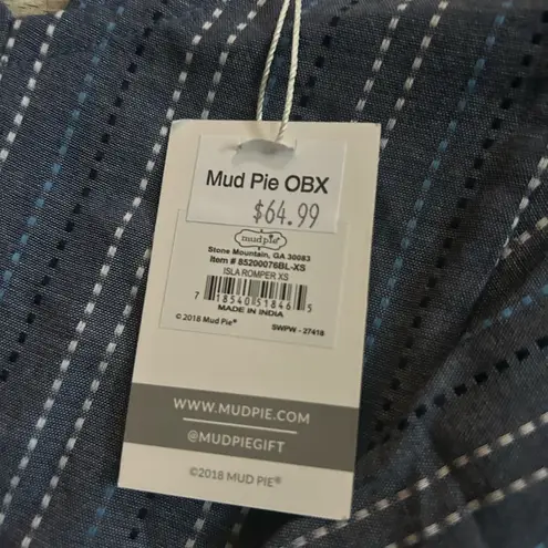 Mud Pie Isla ruffle sleeve cotton romper XS