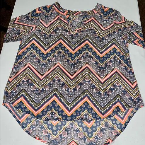 Est 1946 Boho Geo V Neck Blouse Black Size L