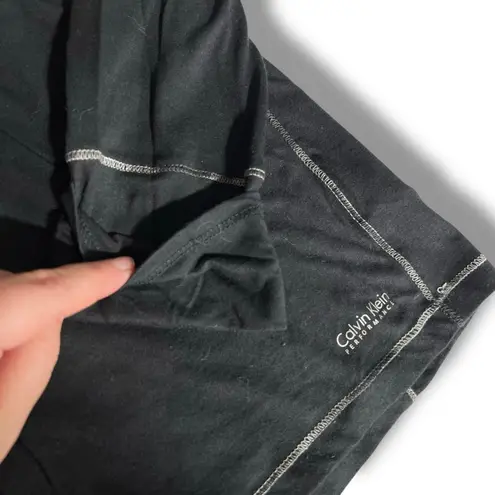 Calvin Klein Performance Womens Athletic T Shirt Top Long Sleeve Hooded Black XL