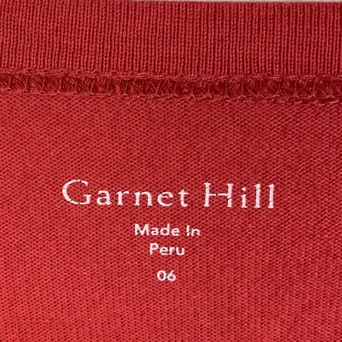 Garnet Hill Organic Pima Cotton Bateau Neck Dress Women's Size 6 Rust Orange Red