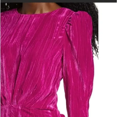 Saylor Tenley Hot Pink Long Sleeve Velvet Mini Dress Size M NWT