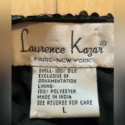 Vintage Sequin Laurence Kazar Crop Top Black Size L